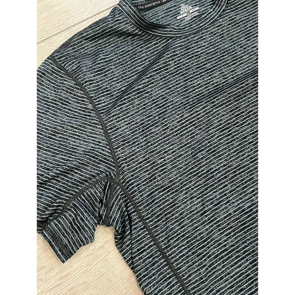 PrAna Shirt Mens Large Black Grey Short Sleeve Breathe Outdoors Lightweight - Picture 2 of 6